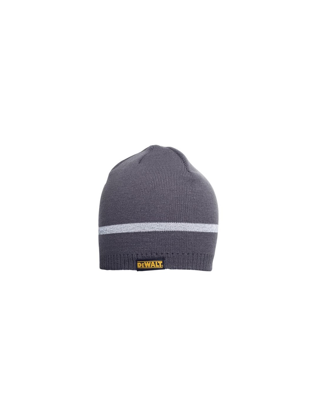 DeWalt Bonnet Tricot Gris avec bande réfléchissante chantier Chaud Chapeau Taille Unique